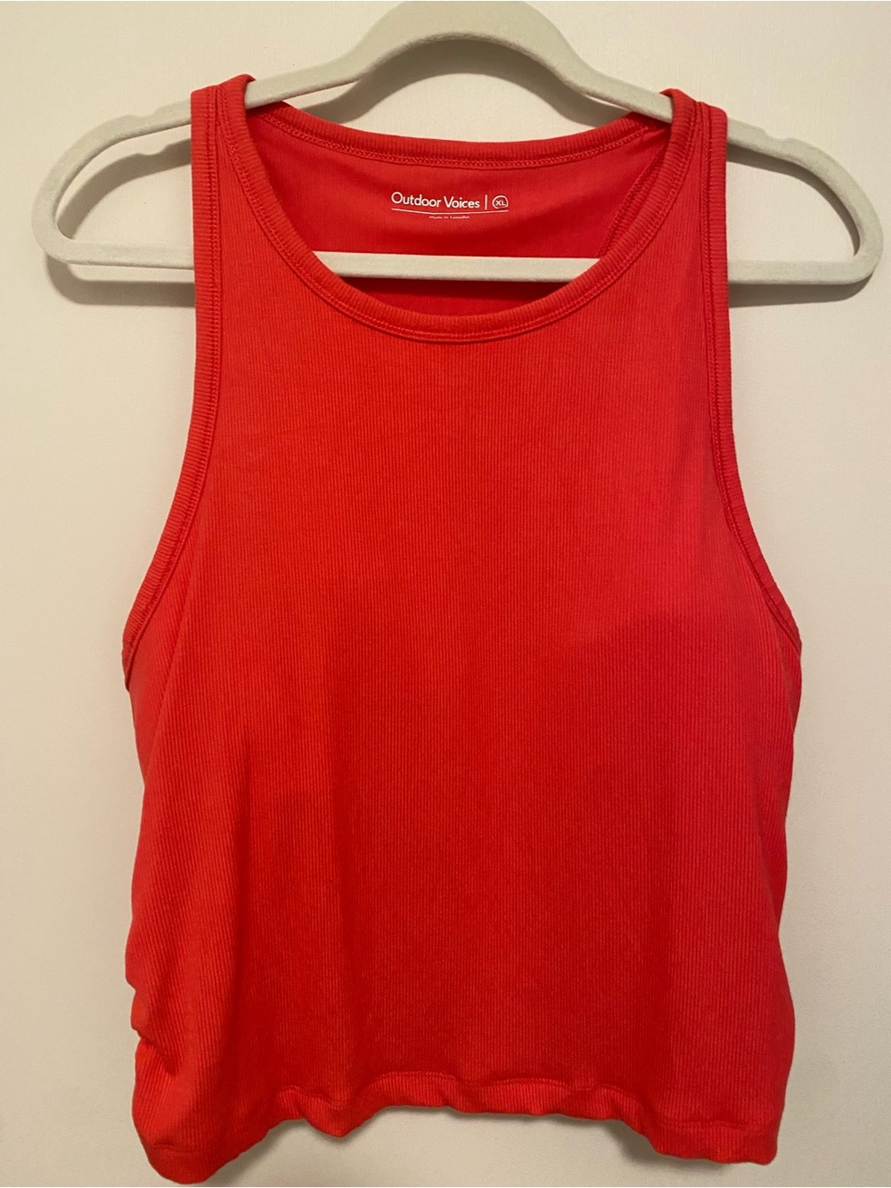 Outdoor Voices Tank Ribbed Hot Coral XL